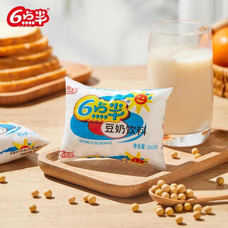 6点半经典豆奶160ml*30袋装植物蛋白饮料整箱学生早餐小卖部零食|undefined