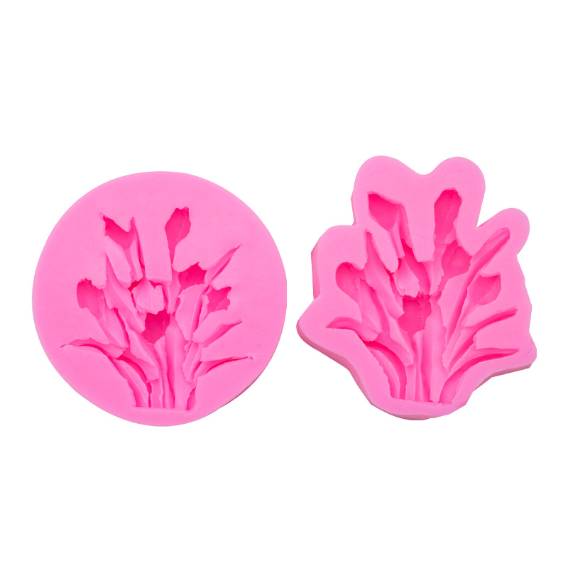 Tulipán flor molde de silicona coche aire acondicionado salida aromaterapia listado chocolate fondant cake decoración