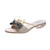 Summer slide, slippers, fashionable footwear with bow, 2023, plus size, loose fit, 2021 collection