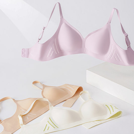 Underwear Women's Small Chest Push-up Non-rimless Thin Simple and Comfortable Adjustable Top-up Sports Fixed Cup Bra