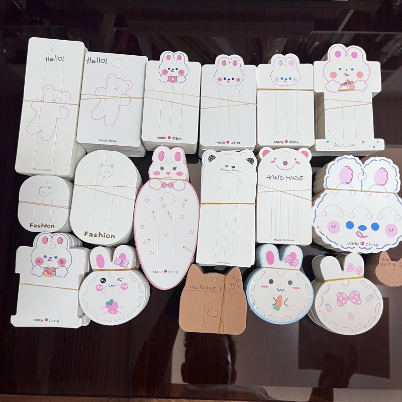 One hundred sheets! Manufacturer diy hair accessories card paper jewelry packaging hairpin card paper white cloud style hair card paper tag paper