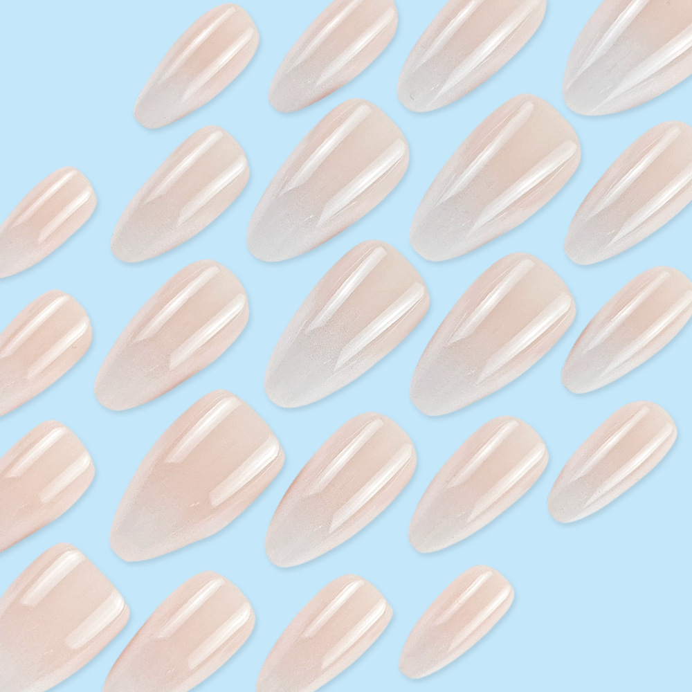 Gradiente rosa blanco suave manicure de alta calidad parche de uñas de hielo puro para sentir una atmósfera dulce para usar uñas image 5