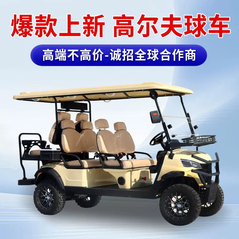 电动高尔夫球车旅游景区电动接驳摆渡车4座楼盘看房车高尔夫球车