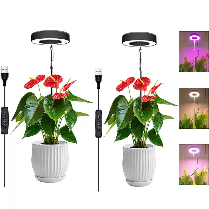 伸缩款仿太阳LED植物生长灯USB全光谱多肉灯育苗灯月季水草补光灯