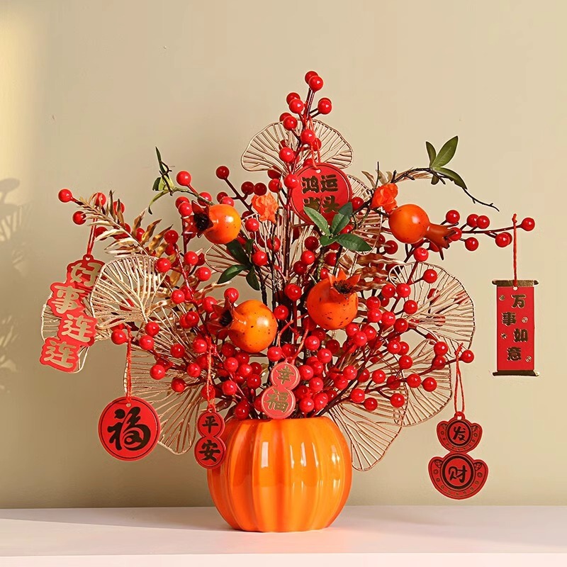 Persimmon Ruyi New Residence Persimmon Ornaments Rich Living Room Decorations Artificial Flowers New Year's Eve Persimmon Ruyi New Residence Persimmon Ornaments Rich Living Room Decorations Artificial Flowers New Year's Eve