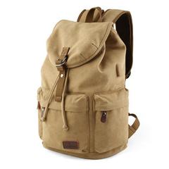 レトロキャンバスバックパックメンズバックパックファッション中学生スクールバッグコンピュータバッグ大容量登山旅行バッグ