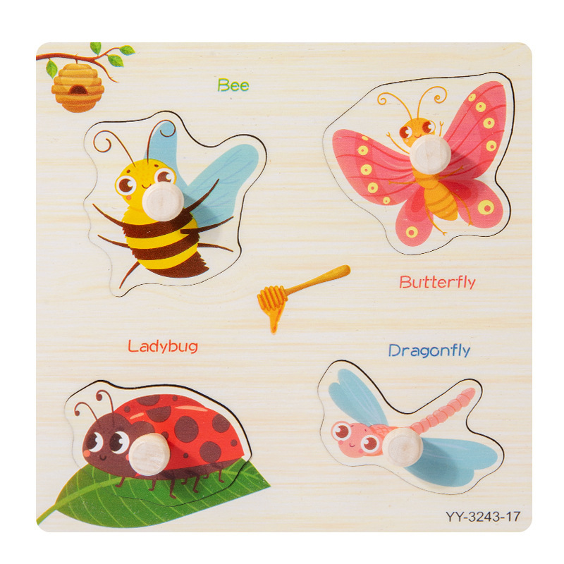 Bebé rompecabezas juego panel Montessori educación temprana mano tablero rompecabezas animal tráfico construcción bloques Niño 1-2 años viejo juguete