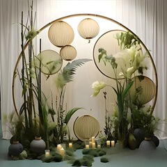 生放送室背景壁、生放送背景布、シーンレイアウト、古代風D立体壁紙、ネット有名人の写真撮影、高級感