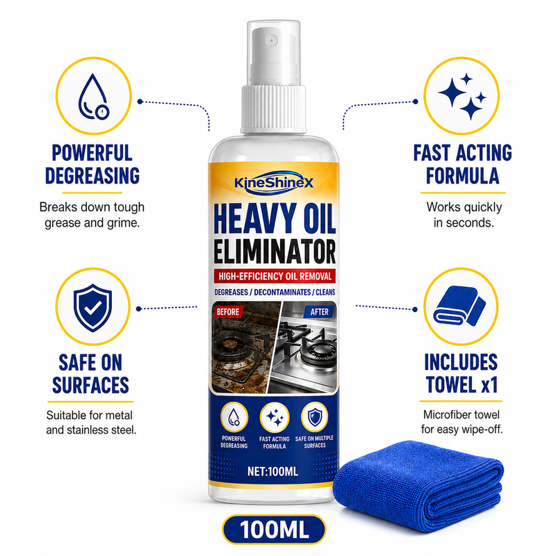 Kineshinex Kitchen Powerful Degreasing Cleaner Spray for Heavy Grease and Oil Stains, Suitable for Ovens and Stoves Kineshinex Kitchen Powerful Degreasing Cleaner Spray for Heavy Grease and Oil Stains, Suitable for Ovens and Stoves
