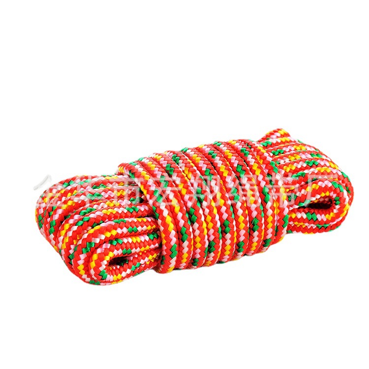 厂家批发4MM户外帐篷防风绳高亮反光pp绳实心天幕防风抽绳包芯绳