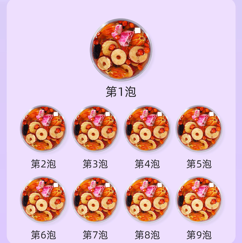 Sour Jujube Seed Lily Poria Herbal Tea Suan Zao Ren Bai He Fu Ling Wellness Tea Gift 150g in use