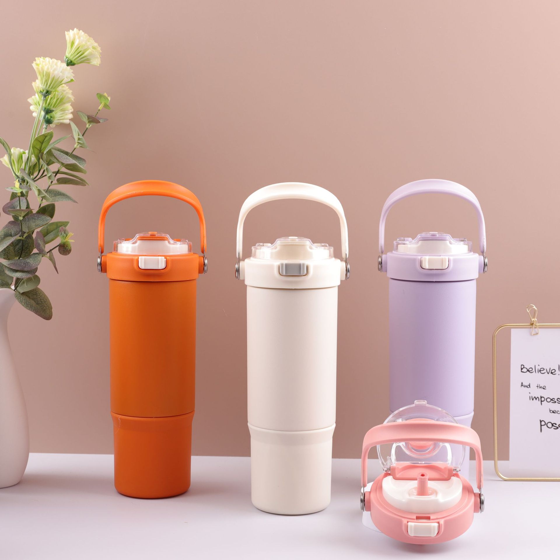 Cross-border 316 taza de acero inoxidable de doble capa portátil taza de rebote de gran capacidad portátil hervidor deportivo portátil para hombres y mujeres