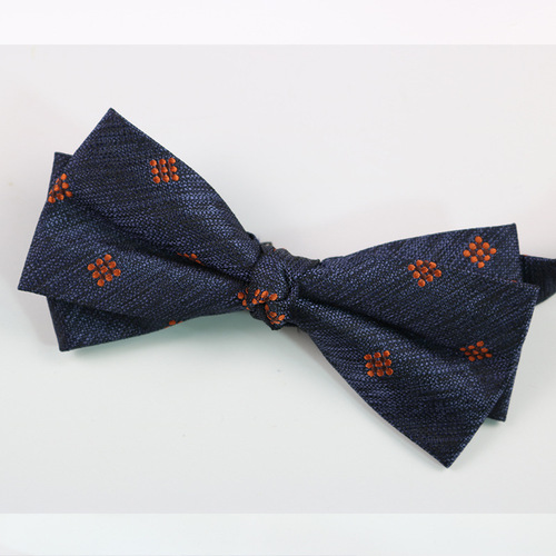 Patterned bow tie for men's banquet, business wedding, groom's best man's gentleman's dress, photo studio wine red and navy blue fashionable bow