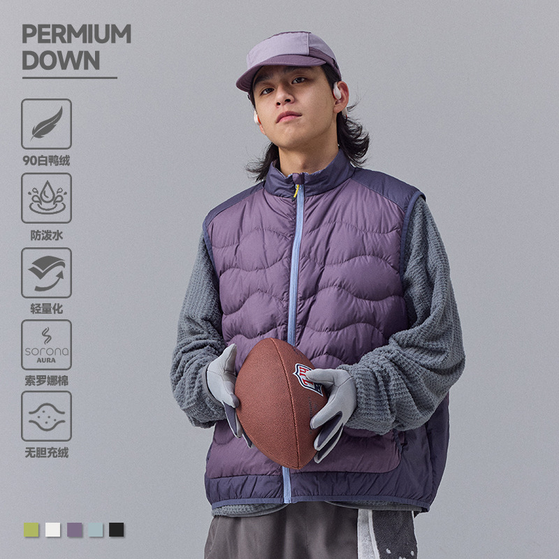 New National Standard 90 White Duck down Mountain Style Couple Lightweight down Vest Trendy Brand Color Matching Lightweight down Vest for Men and Women