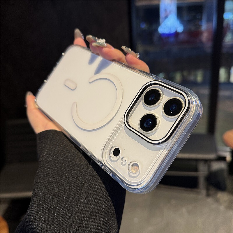 适用iPhone17苹果16新款晶彩亚克力磁吸手机壳透明简约15防摔全包|undefined