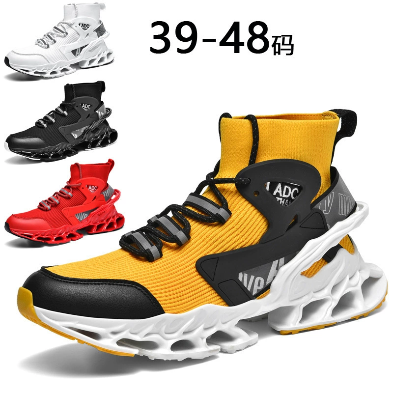 Мужская обувь высокая верхняя весна 2025 новая дышащая мужская амортизация случайный бег сетчатая спортивная обувь нож shoes