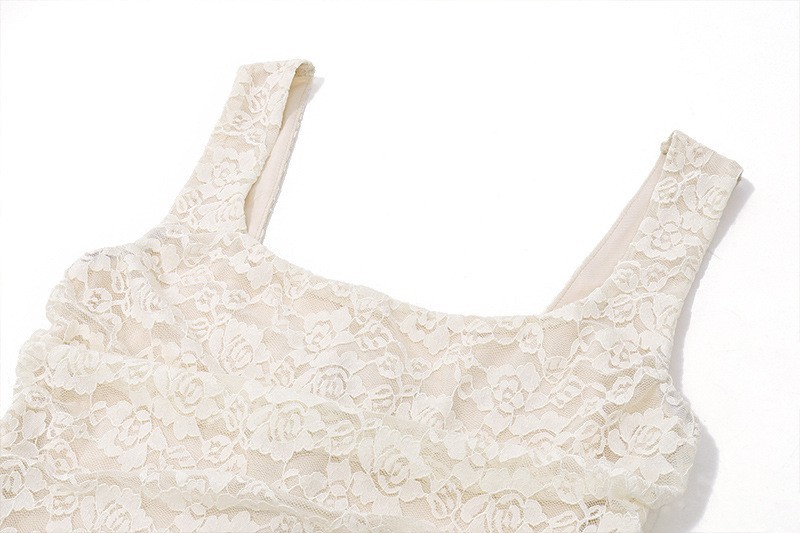 Elegantes Damen Set Mit Gerafftem Top Und Rock Im Spitzen Design_voghion.com