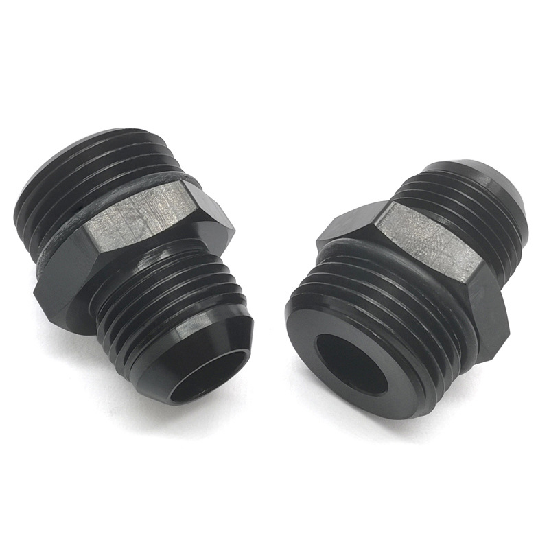 Accesorios de combustible para automóviles Conector de conversión de riel de aceite roscado de AN10-AN12 Adaptador de refrigeración de aceite de aleación de aluminio con junta tórica