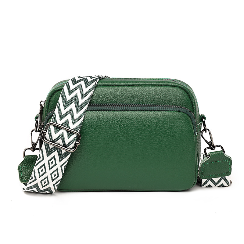 Bolso de piel de vaca de primera capa Bolso de hombro con patrón de lichi de cuero de moda transfronteriza para mujer Bolso cuadrado pequeño de mensajero de todo fósforo de comercio exterior