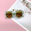 Retro matte brand cute children's sunglasses for boys, sun protection cream, with little bears, internet celebrity, UF-protection