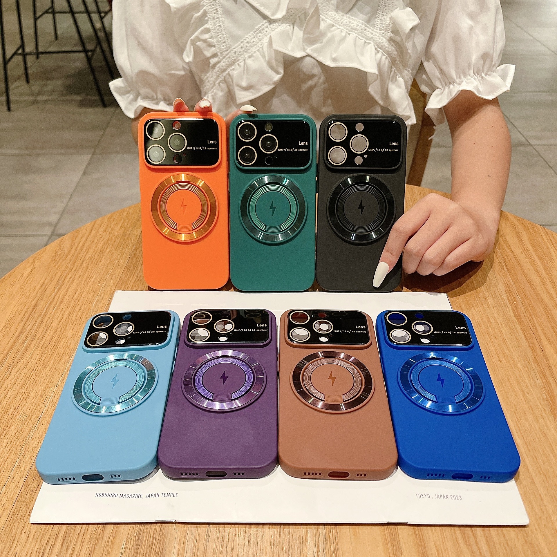 Coque magnétique pour iphone 15 pro max avec support rotatif_voghion.com