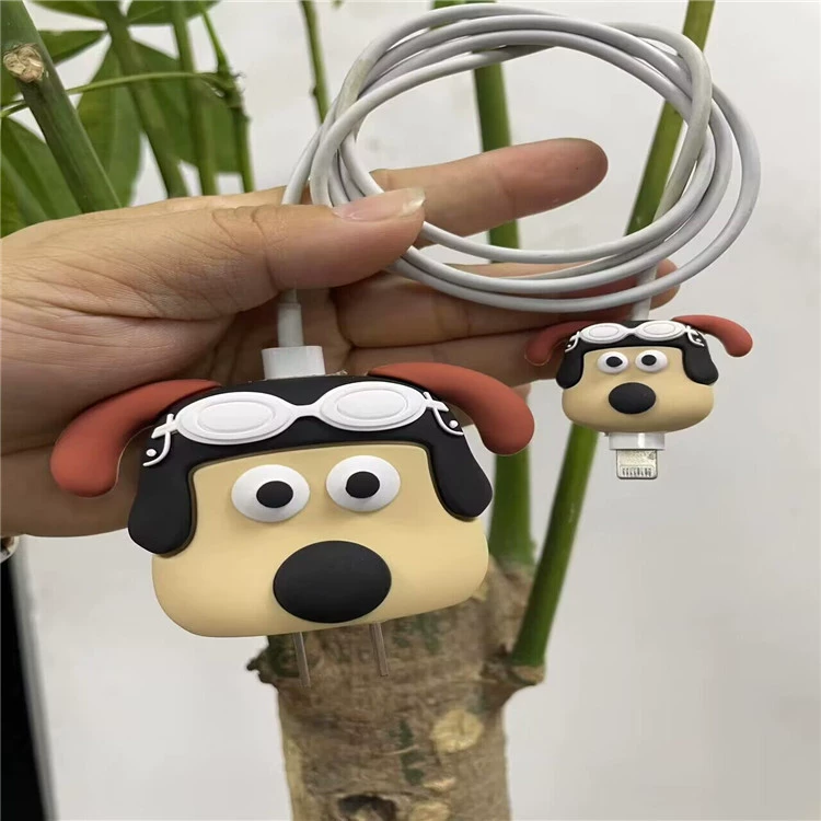Apple, cartoon charger, protective case, 20W