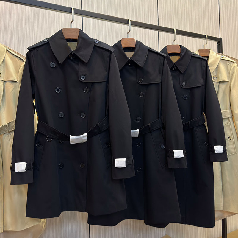 Foreign Trade European Goods High Version New Kensington Short Medium Long Gabardine Coat BBR Double Breasted Chelsea Coat