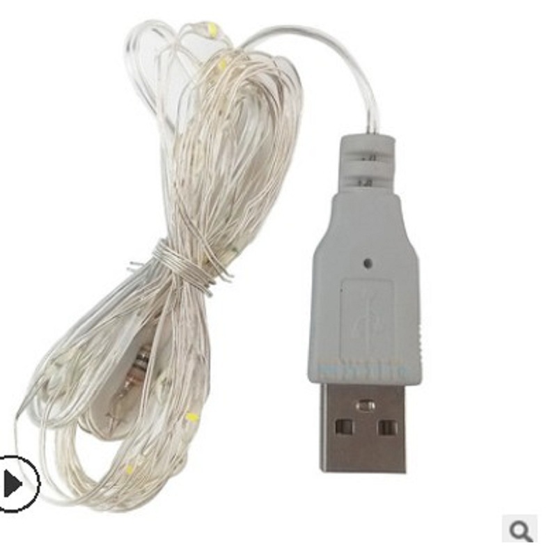 LED pequeña cadena de luz USB Cadena de alambre de cobre luz al por mayor cadena de luz LED Regalo de Cumpleaños ramo fresco decoración banco de energía luces de colores