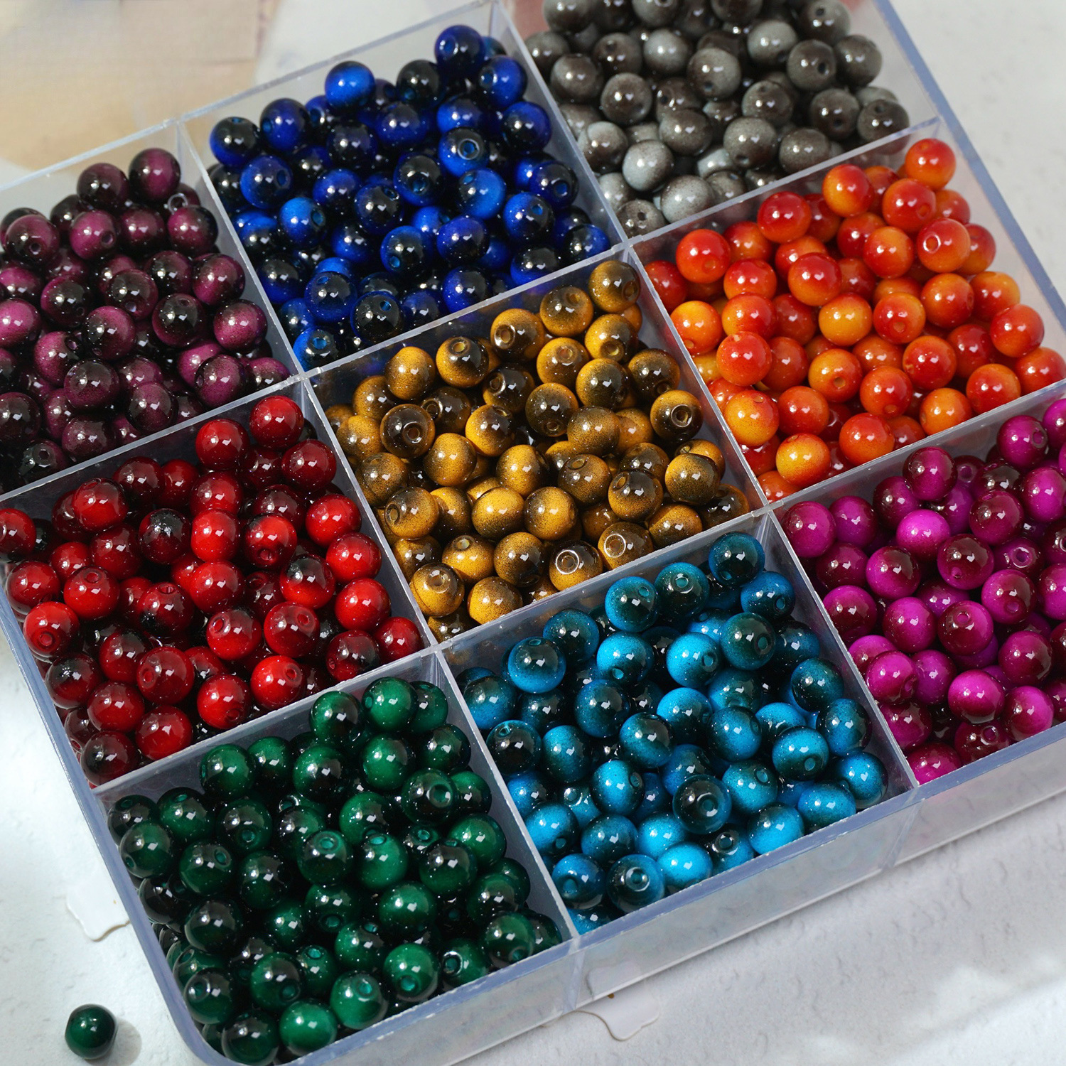glass round beads