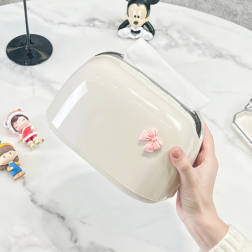 Cream style tissue box plastic living room high-end tissue box bathroom bedroom high-value desktop car paper tissue box