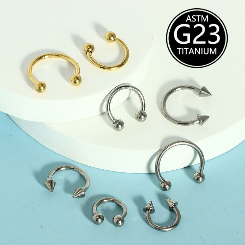 Pointed titanium steel lip stud product view
