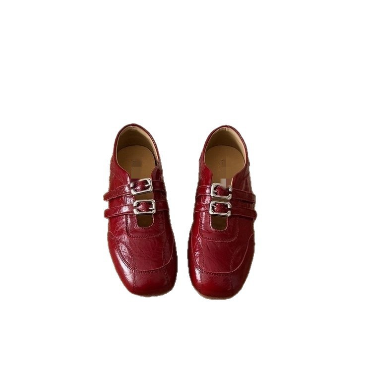 Zapatos Retro franceses de mujer 2026 nuevo velcro primavera-verano casual zapatos de aire extranjero zapatos de cuero