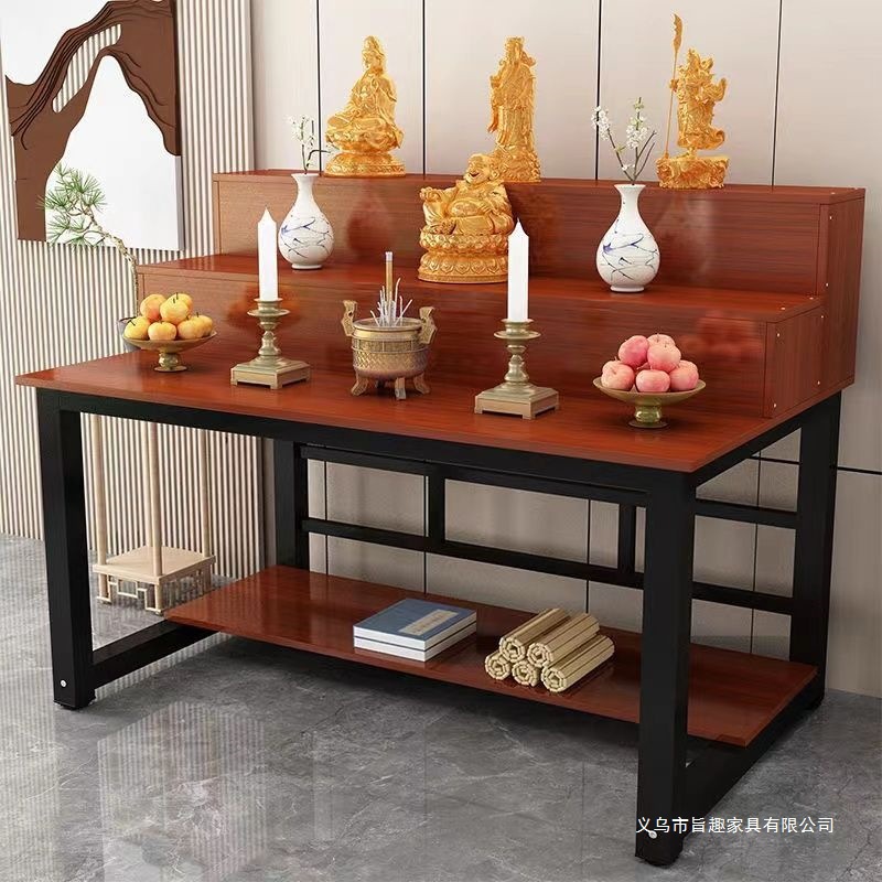 Modern Buddhist Altar for Home Use, Offering Table for Buddha, Incense Altar, Guanyin, Wealth, and Spiritual Offerings, Offering Table for Buddha and Bodhisattva