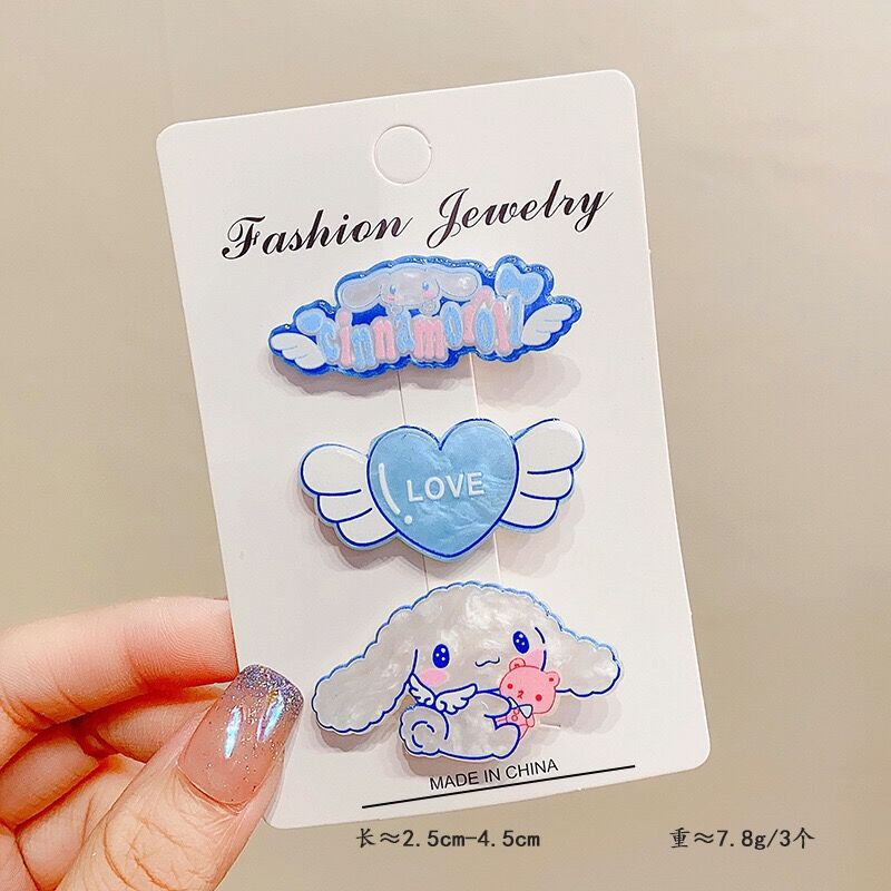 Nuevo traje de horquilla coolomi chica lindo traje de tres piezas Dibujos animados Yugui Lado de perro horquilla rota clip lateral fresco