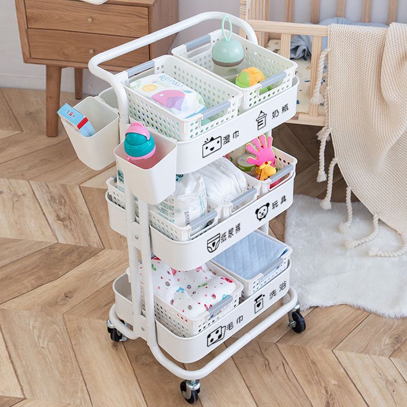 Trolley Storage Rack, Floor-Standing Multi-Layer Mobile Kitchen Vegetable Basket, Bathroom Toilet Snack Storage Box, Bookshelf Cabinet