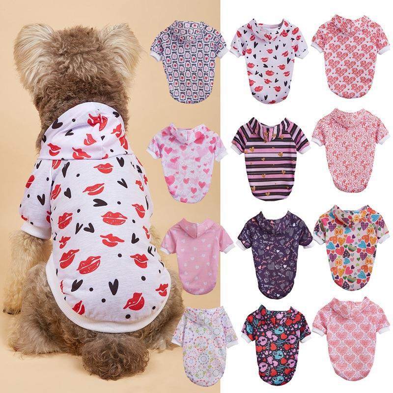 Hawaiian Polyester Valentine's Day Lips Heart Shape Pet Clothing display picture 1