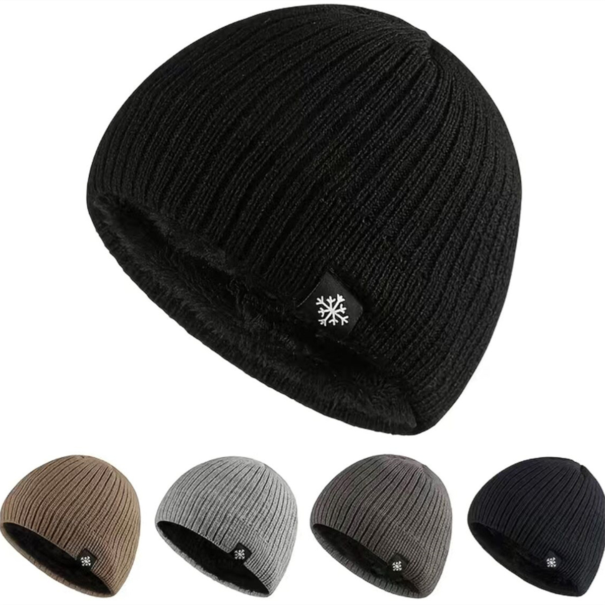 Unisex Mütze Herren Winddichte und winterfeste Wollmütze Herren Winter wattiert wattierte warme ohrenschützende Strickmütze_voghion.com