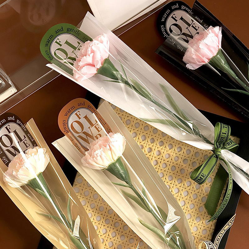 女神节新款英伦立体单支袋玫瑰包装袋鲜花花束插花袋材料工厂批发