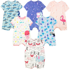 速賣通ins短袖連體衣夏季嬰兒服裝寶寶包屁衣爬爬服一件代貨外貿