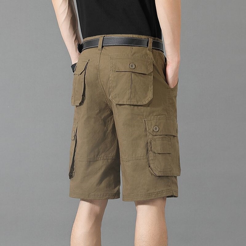 Beijiang Wolf Summer Work Shorts for Men, Korean Style Trendy Pure Cotton Loose Fit Trendy Brand Five-Point Shorts with Multiple Pockets Beijiang Wolf Summer Work Shorts for Men, Korean Style Trendy Pure Cotton Loose Fit Trendy Brand Five-Point Shorts with Multiple Pockets