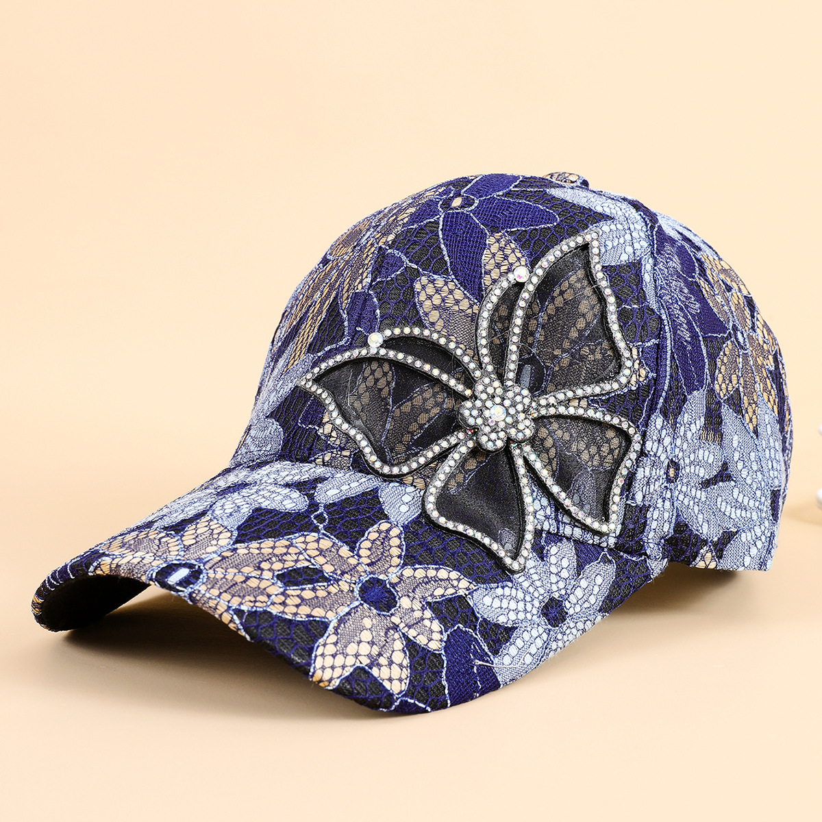 Nueva mariposa rhinestone Sombrero estilo nacional flor gorra de béisbol de las mujeres de moda todo partido gorra visera de protección solar sombrilla