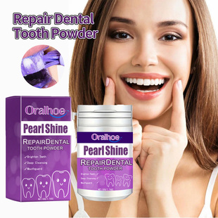 Oralhoe Purple Care Tooth Cleansing Powder Mint Fresh Daily Gentle Cleansing of Teeth Stains and Odors, Caring for Teeth