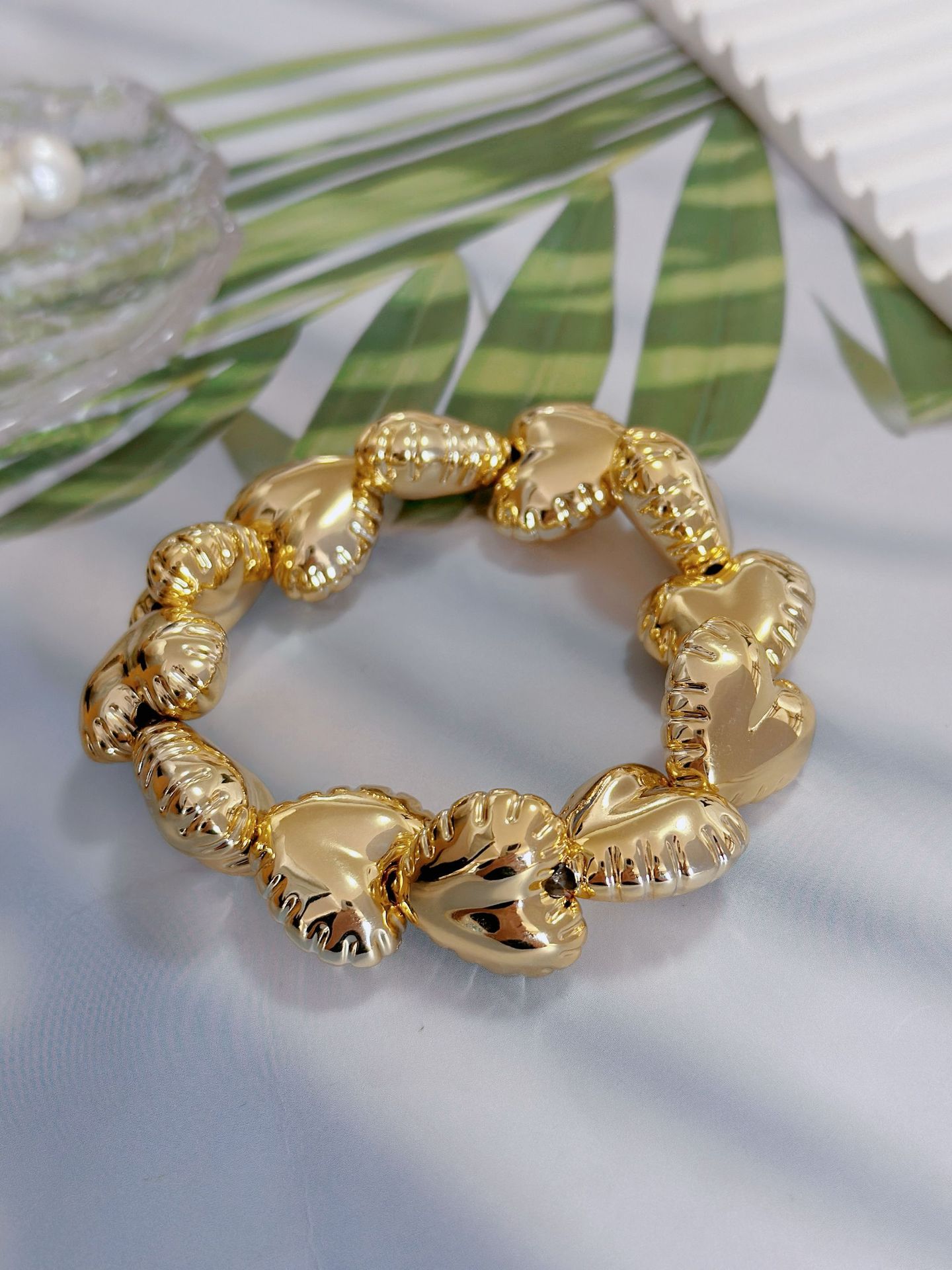 Anniversary Occasion Copper Asymmetrical Balloon Plating Printing Water Droplets Rhombus Bracelets Bangle