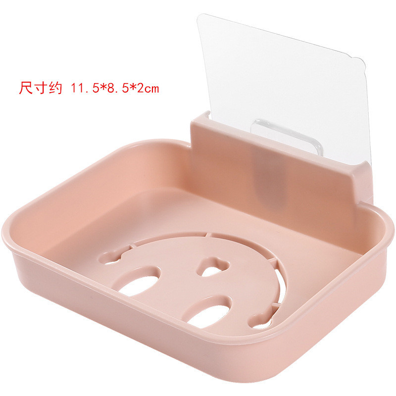 Jabonera con diseño de cara sonriente, sin necesidad de taladrar, con drenaje, personalizada, para baño, soporte para jabón, estante de almacenamiento montado en la pared