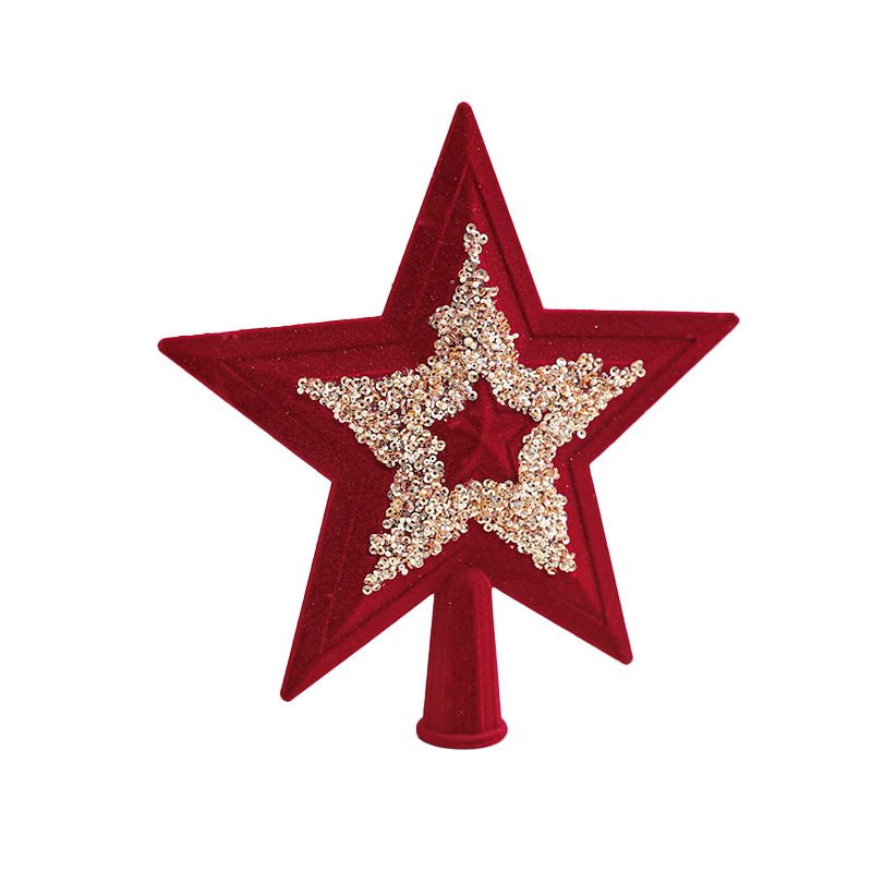 Nuevos productos transfronterizos árbol de Navidad estrella en polvo de oro de alta calidad estrella de pentacos estereoscópica estrella de decoración de Navidad