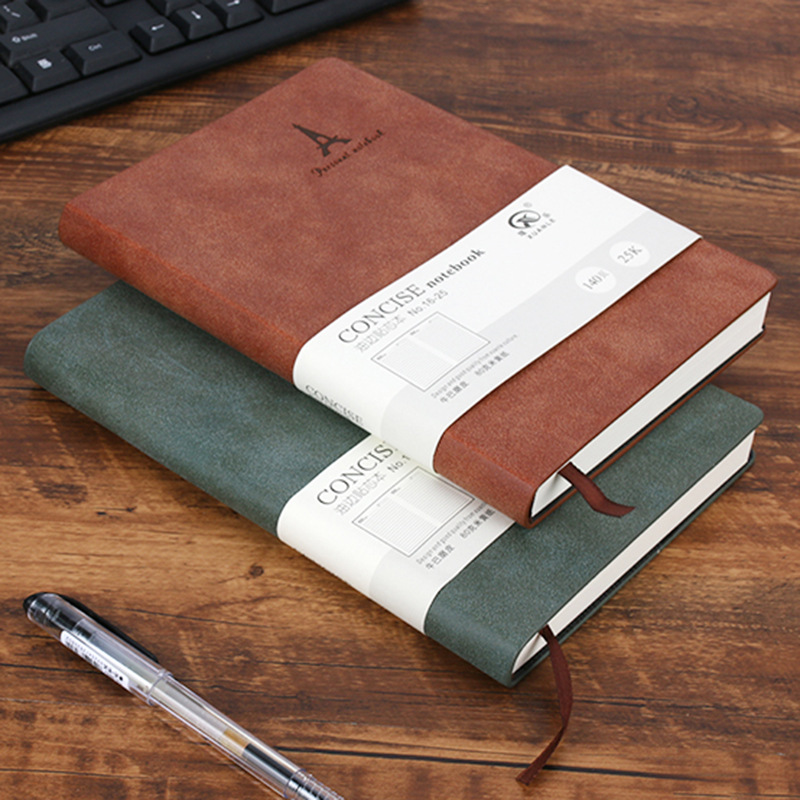 a5筆記本本子複古風日記本本子超厚商務會議記錄本批發羊巴軟皮面