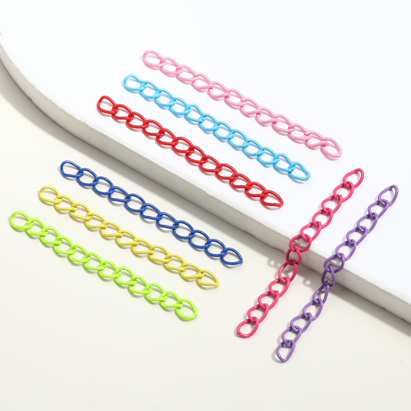 5cm Colorful Painted Extension Chain Tail Chain Iron Chain DIY Jewelry Accessories Necklace Keychain Bag Pendant 5cm Colorful Painted Extension Chain Tail Chain Iron Chain DIY Jewelry Accessories Necklace Keychain Bag Pendant