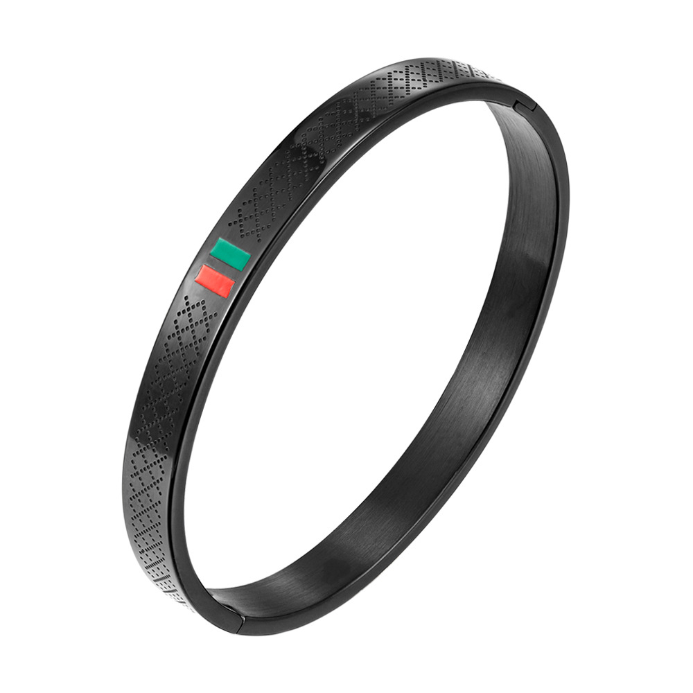 Bracciale uomo con nastro epossidico rosso, verde, anello in acciaio, oro e nero tre colori_voghion.com