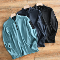 鳥款!飛禽機能秋季戶外半拉鏈透氣彈力磨絨速干立領長袖T恤打底衫