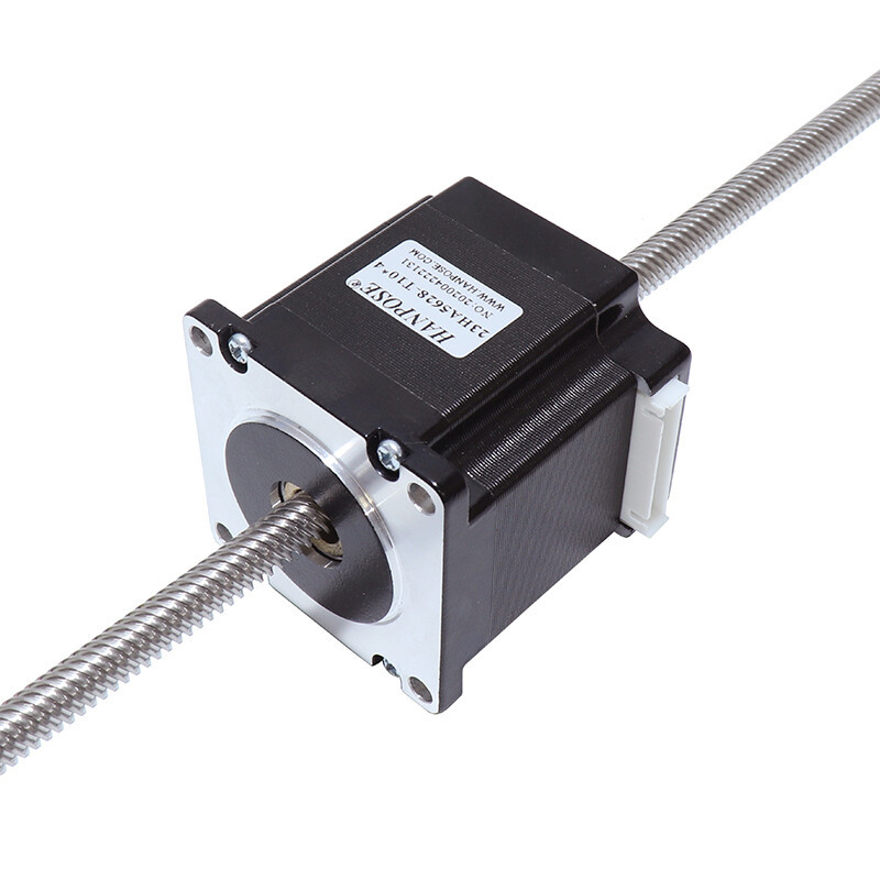 57贯穿式梯型丝杆步进电机套装 机身56MM 直线螺杆马达现货